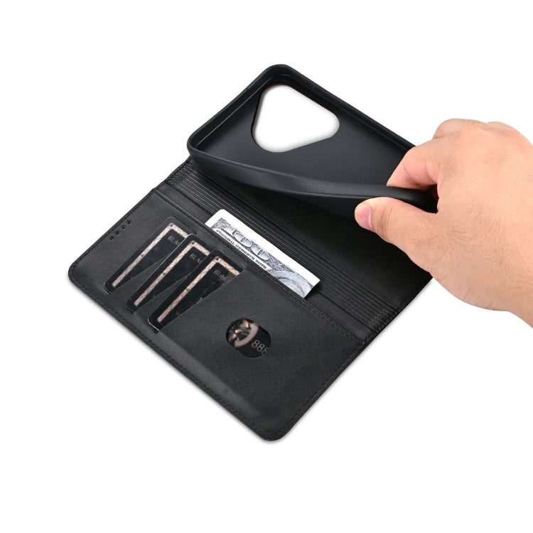 For Huawei Pura 70 AZNS Magnetic Calf Texture Flip Leather Phone Case(Black)