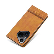 For Huawei Pura 70 AZNS Magnetic Calf Texture Flip Leather Phone Case(Light Brown)