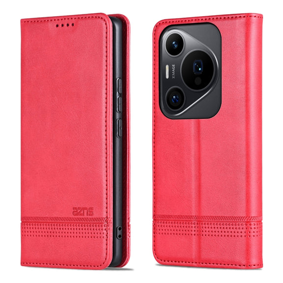 For Huawei Pura 70 Pro / 70 Pro+ AZNS Magnetic Calf Texture Flip Leather Phone Case(Red)