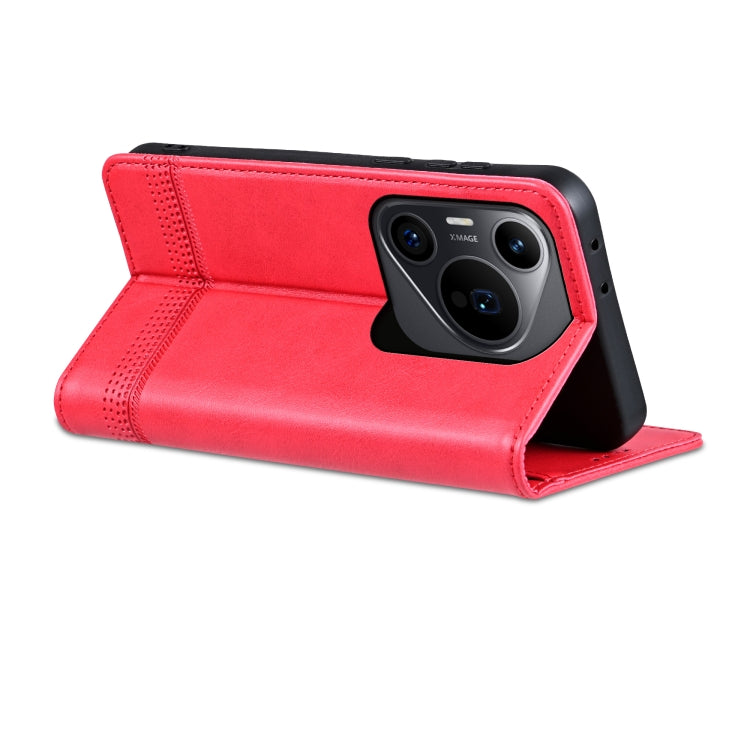 For Huawei Pura 70 Pro / 70 Pro+ AZNS Magnetic Calf Texture Flip Leather Phone Case(Red)