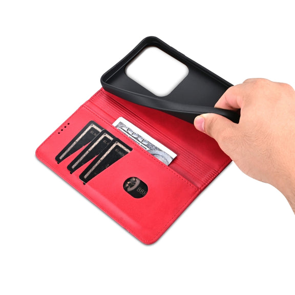For Huawei Pura 70 Pro / 70 Pro+ AZNS Magnetic Calf Texture Flip Leather Phone Case(Red)