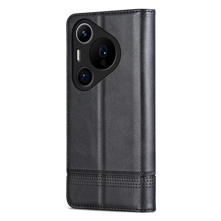 For Huawei Pura 70 Pro / 70 Pro+ Fine Hole AZNS Magnetic Calf Texture Flip Leather Phone Case(Black)