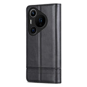 For Huawei Pura 70 Pro / 70 Pro+ Fine Hole AZNS Magnetic Calf Texture Flip Leather Phone Case(Black)