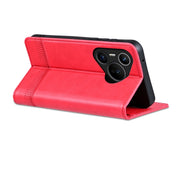 For Huawei Pura 70 Fine Hole AZNS Magnetic Calf Texture Flip Leather Phone Case(Red)