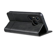 For Huawei Pura 70 Fine Hole AZNS Magnetic Calf Texture Flip Leather Phone Case(Black)
