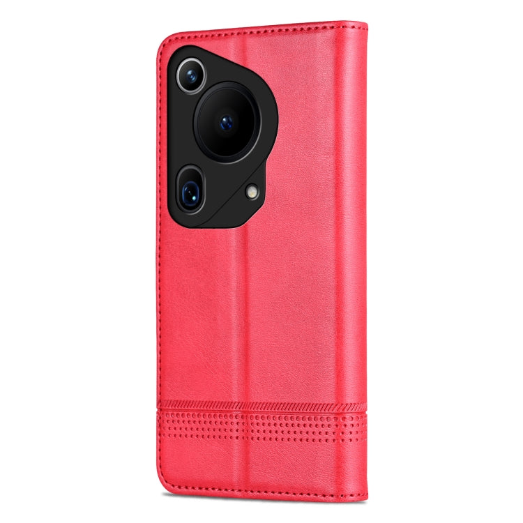 For Huawei Pura 70 Ultra AZNS Magnetic Calf Texture Flip Leather Phone Case(Red)
