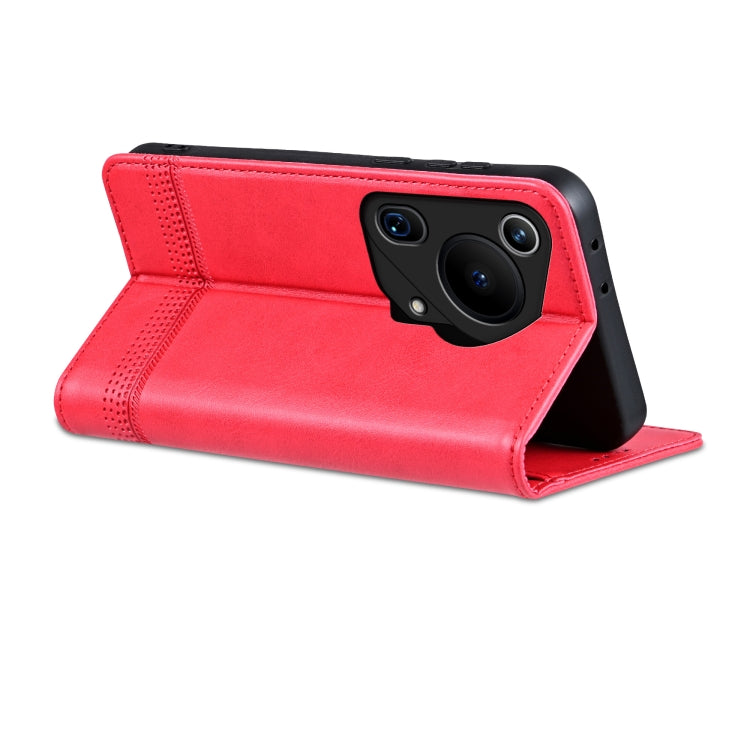 For Huawei Pura 70 Ultra AZNS Magnetic Calf Texture Flip Leather Phone Case(Red)