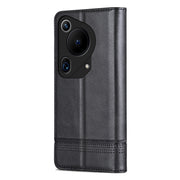 For Huawei Pura 70 Ultra AZNS Magnetic Calf Texture Flip Leather Phone Case(Black)
