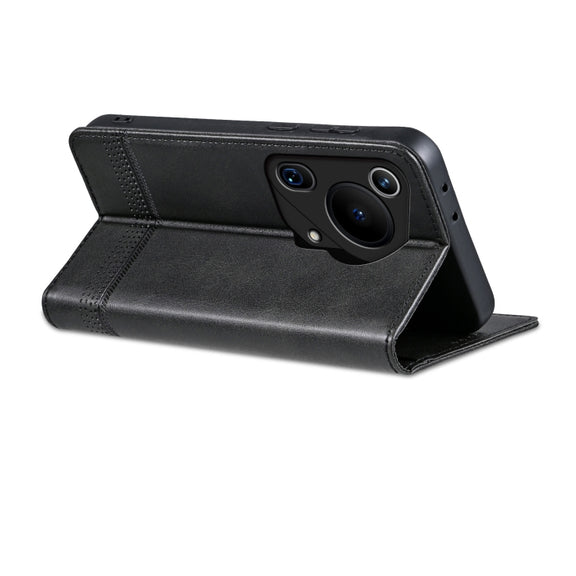For Huawei Pura 70 Ultra AZNS Magnetic Calf Texture Flip Leather Phone Case(Black)