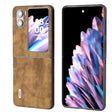 For OPPO Find N2 Flip ABEEL Retro Litchi Texture PU Phone Case(Brown) - Find N2 Flip Cases by PMC TechLife | Online Shopping South Africa | PMC TechLife | Buy Now Pay Later Mobicred
