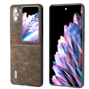 For OPPO Find N2 Flip ABEEL Dream Litchi Texture PU Phone Case(Khaki)
