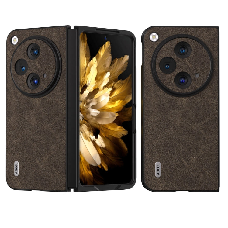 For OPPO Find N3 / OnePlus Open ABEEL Dream Litchi Texture PU Phone Case(Khaki)