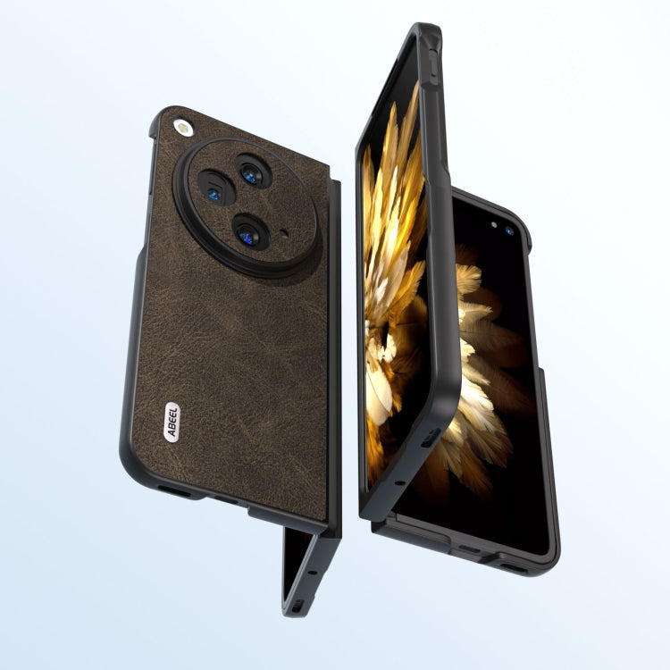 For OPPO Find N3 / OnePlus Open ABEEL Dream Litchi Texture PU Phone Case(Khaki)