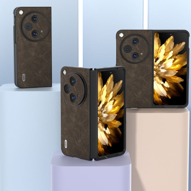 For OPPO Find N3 / OnePlus Open ABEEL Dream Litchi Texture PU Phone Case(Khaki)