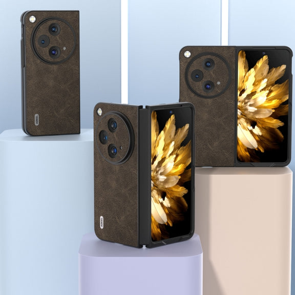 For OPPO Find N3 / OnePlus Open ABEEL Dream Litchi Texture PU Phone Case(Khaki)