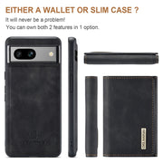 For Google Pixel 7A DG.MING M1 Series 3-Fold Multi Card Wallet + Magnetic Phone Case(Black)