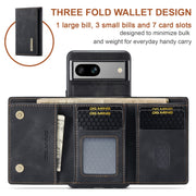 For Google Pixel 7A DG.MING M1 Series 3-Fold Multi Card Wallet + Magnetic Phone Case(Black)