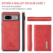For Google Pixel 7A DG.MING M1 Series 3-Fold Multi Card Wallet + Magnetic Phone Case(Red)