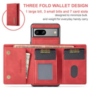 For Google Pixel 7A DG.MING M1 Series 3-Fold Multi Card Wallet + Magnetic Phone Case(Red)
