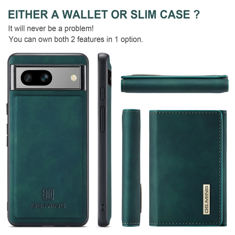 For Google Pixel 7A DG.MING M1 Series 3-Fold Multi Card Wallet + Magnetic Phone Case(Green)
