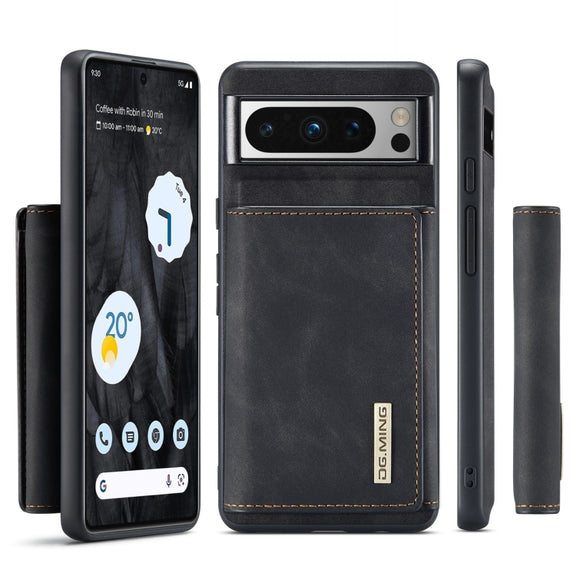For Google Pixel 8 Pro DG.MING M1 Series 3-Fold Multi Card Wallet + Magnetic Phone Case(Black)