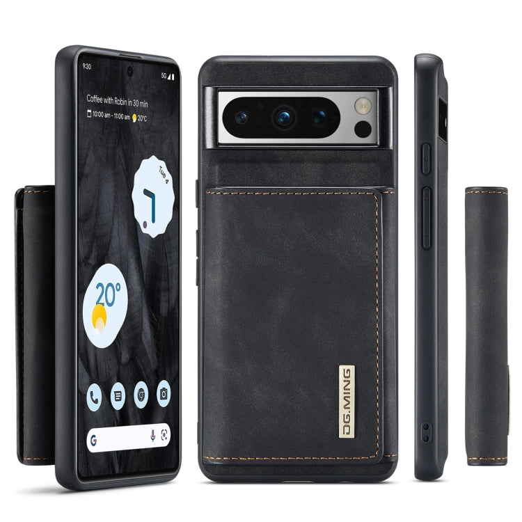 For Google Pixel 8 Pro DG.MING M1 Series 3-Fold Multi Card Wallet + Magnetic Phone Case(Black)