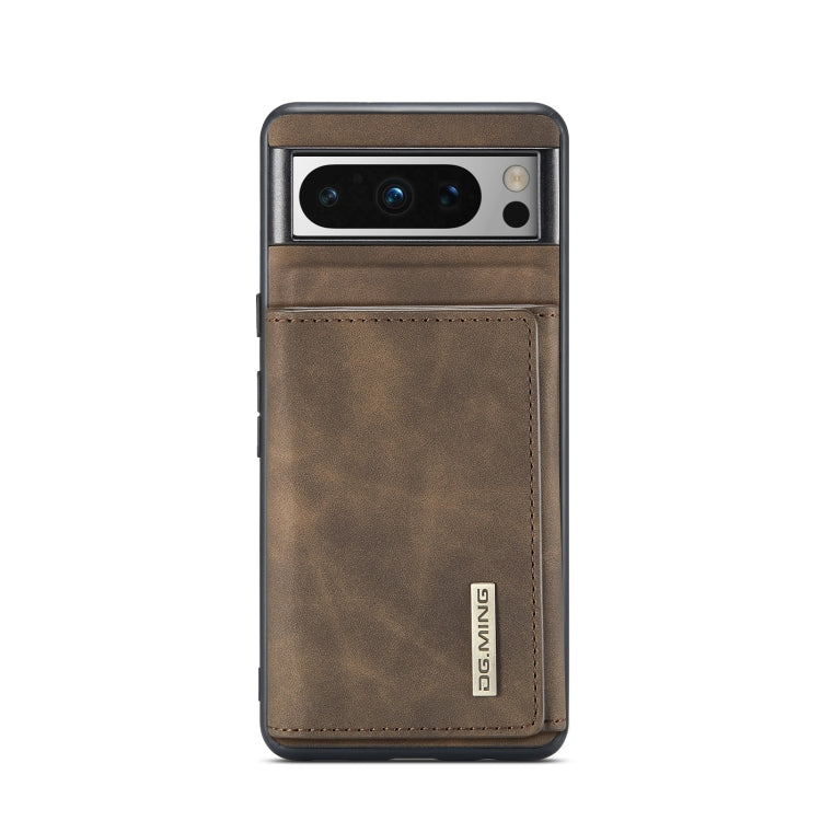 For Google Pixel 8 Pro DG.MING M1 Series 3-Fold Multi Card Wallet + Magnetic Phone Case(Coffee)