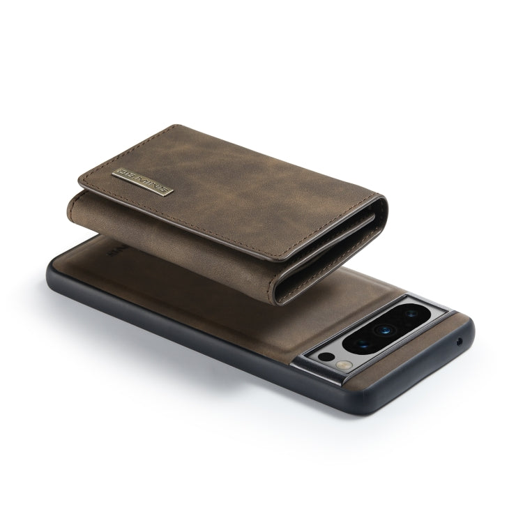 For Google Pixel 8 Pro DG.MING M1 Series 3-Fold Multi Card Wallet + Magnetic Phone Case(Coffee)