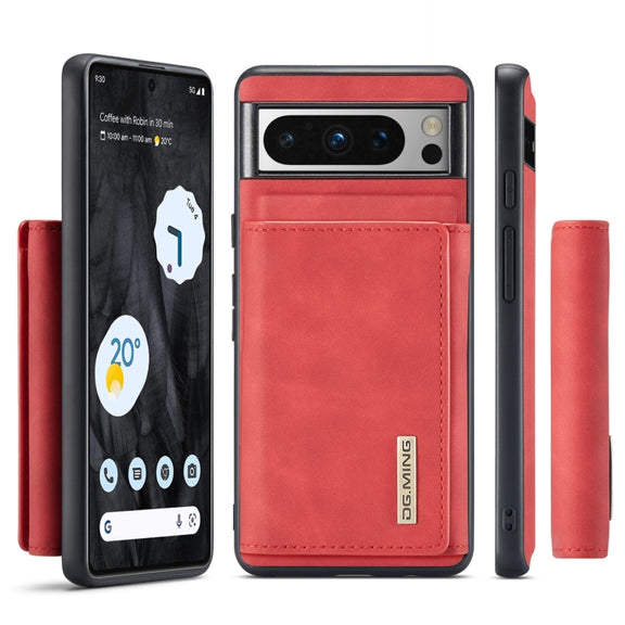 For Google Pixel 8 Pro DG.MING M1 Series 3-Fold Multi Card Wallet + Magnetic Phone Case(Red)