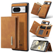 For Google Pixel 8 DG.MING M1 Series 3-Fold Multi Card Wallet + Magnetic Phone Case(Brown)