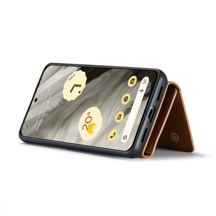 For Google Pixel 8 DG.MING M1 Series 3-Fold Multi Card Wallet + Magnetic Phone Case(Brown)