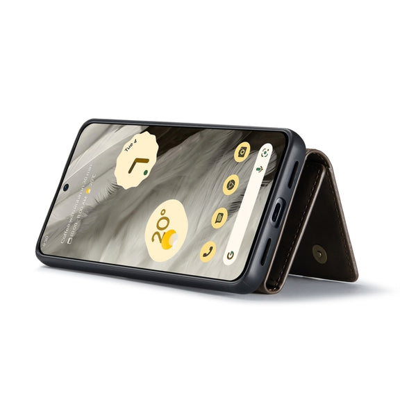 For Google Pixel 8 DG.MING M1 Series 3-Fold Multi Card Wallet + Magnetic Phone Case(Coffee)