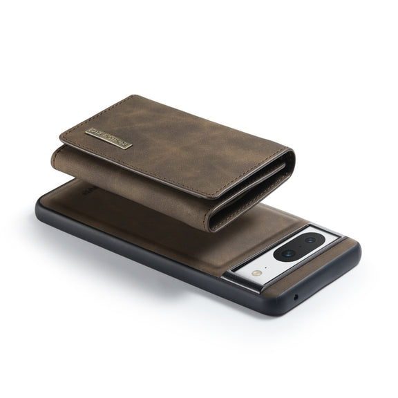 For Google Pixel 8 DG.MING M1 Series 3-Fold Multi Card Wallet + Magnetic Phone Case(Coffee)