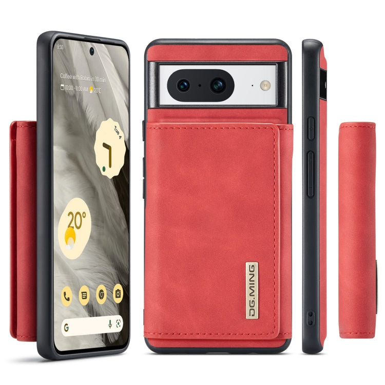 For Google Pixel 8 DG.MING M1 Series 3-Fold Multi Card Wallet + Magnetic Phone Case(Red)