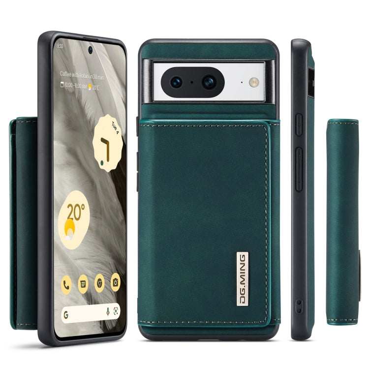 For Google Pixel 8 DG.MING M1 Series 3-Fold Multi Card Wallet + Magnetic Phone Case(Green)
