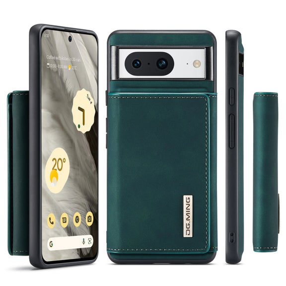 For Google Pixel 8 DG.MING M1 Series 3-Fold Multi Card Wallet + Magnetic Phone Case(Green)