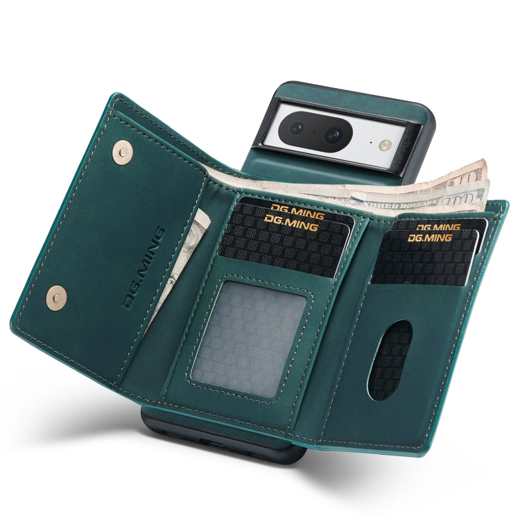 For Google Pixel 8 DG.MING M1 Series 3-Fold Multi Card Wallet + Magnetic Phone Case(Green)