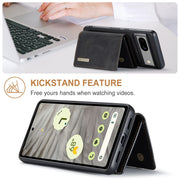 For Google Pixel 8A DG.MING M1 Series 3-Fold Multi Card Wallet + Magnetic Phone Case(Black)