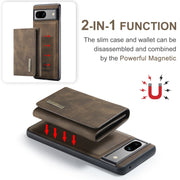 For Google Pixel 8A DG.MING M1 Series 3-Fold Multi Card Wallet + Magnetic Phone Case(Coffee)
