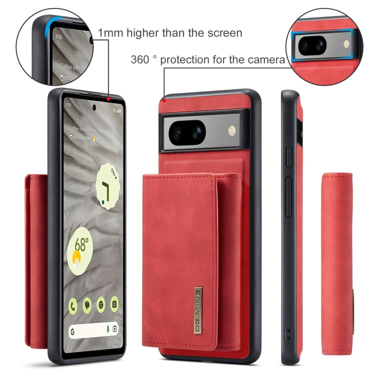 For Google Pixel 8A DG.MING M1 Series 3-Fold Multi Card Wallet + Magnetic Phone Case(Red)