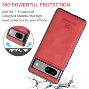 For Google Pixel 8A DG.MING M1 Series 3-Fold Multi Card Wallet + Magnetic Phone Case(Red)