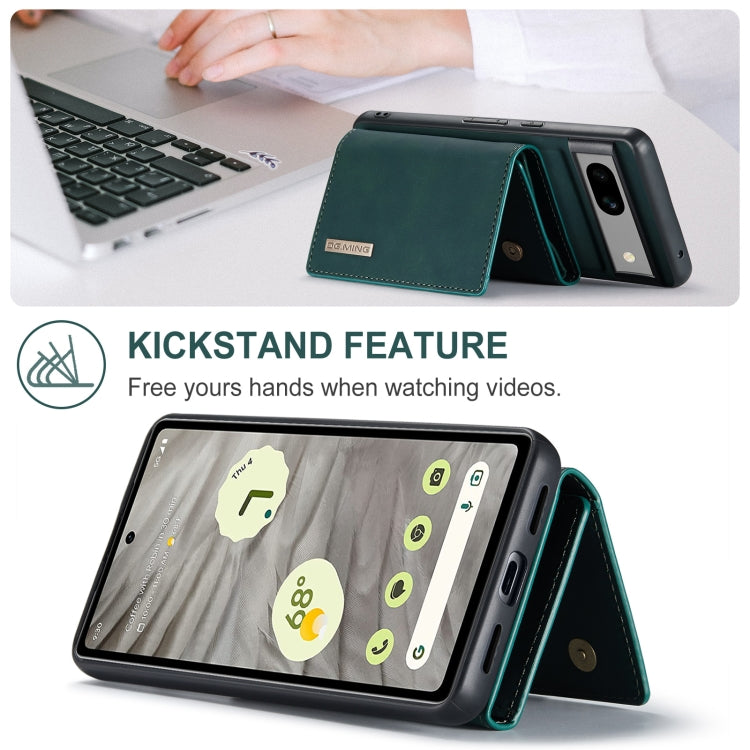 For Google Pixel 8A DG.MING M1 Series 3-Fold Multi Card Wallet + Magnetic Phone Case(Green)