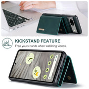 For Google Pixel 8A DG.MING M1 Series 3-Fold Multi Card Wallet + Magnetic Phone Case(Green)