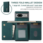 For Google Pixel 8A DG.MING M1 Series 3-Fold Multi Card Wallet + Magnetic Phone Case(Green)