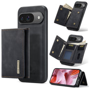 For Google Pixel 9 / 9 Pro DG.MING M1 Series 3-Fold Multi Card Wallet + Magnetic Phone Case(Black)
