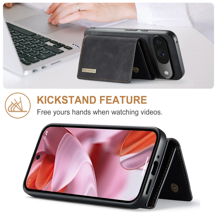 For Google Pixel 9 / 9 Pro DG.MING M1 Series 3-Fold Multi Card Wallet + Magnetic Phone Case(Black)
