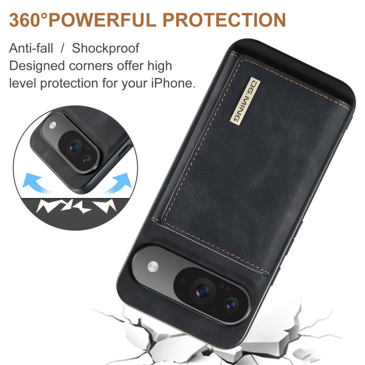 For Google Pixel 9 / 9 Pro DG.MING M1 Series 3-Fold Multi Card Wallet + Magnetic Phone Case(Black)