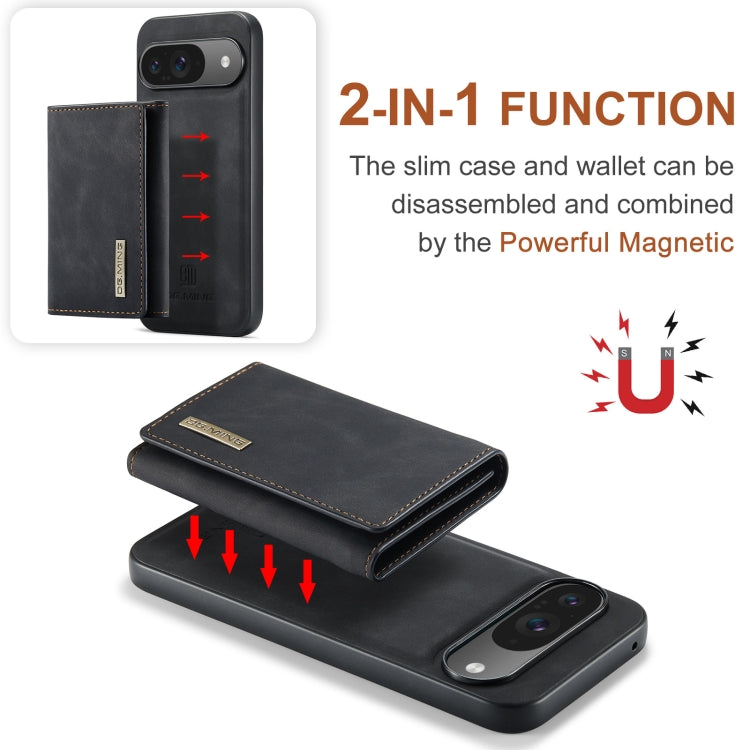 For Google Pixel 9 / 9 Pro DG.MING M1 Series 3-Fold Multi Card Wallet + Magnetic Phone Case(Black)