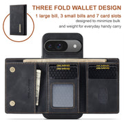 For Google Pixel 9 / 9 Pro DG.MING M1 Series 3-Fold Multi Card Wallet + Magnetic Phone Case(Black)