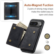 For Google Pixel 9 / 9 Pro DG.MING M1 Series 3-Fold Multi Card Wallet + Magnetic Phone Case(Black)